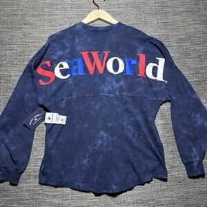 Spirit Jersey Sea World Shirt Adult Small Red White Blue USA LS 4th July RARE